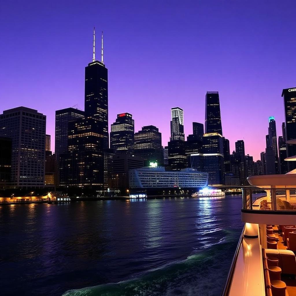 Chicago By Night River and Lake Cruise
